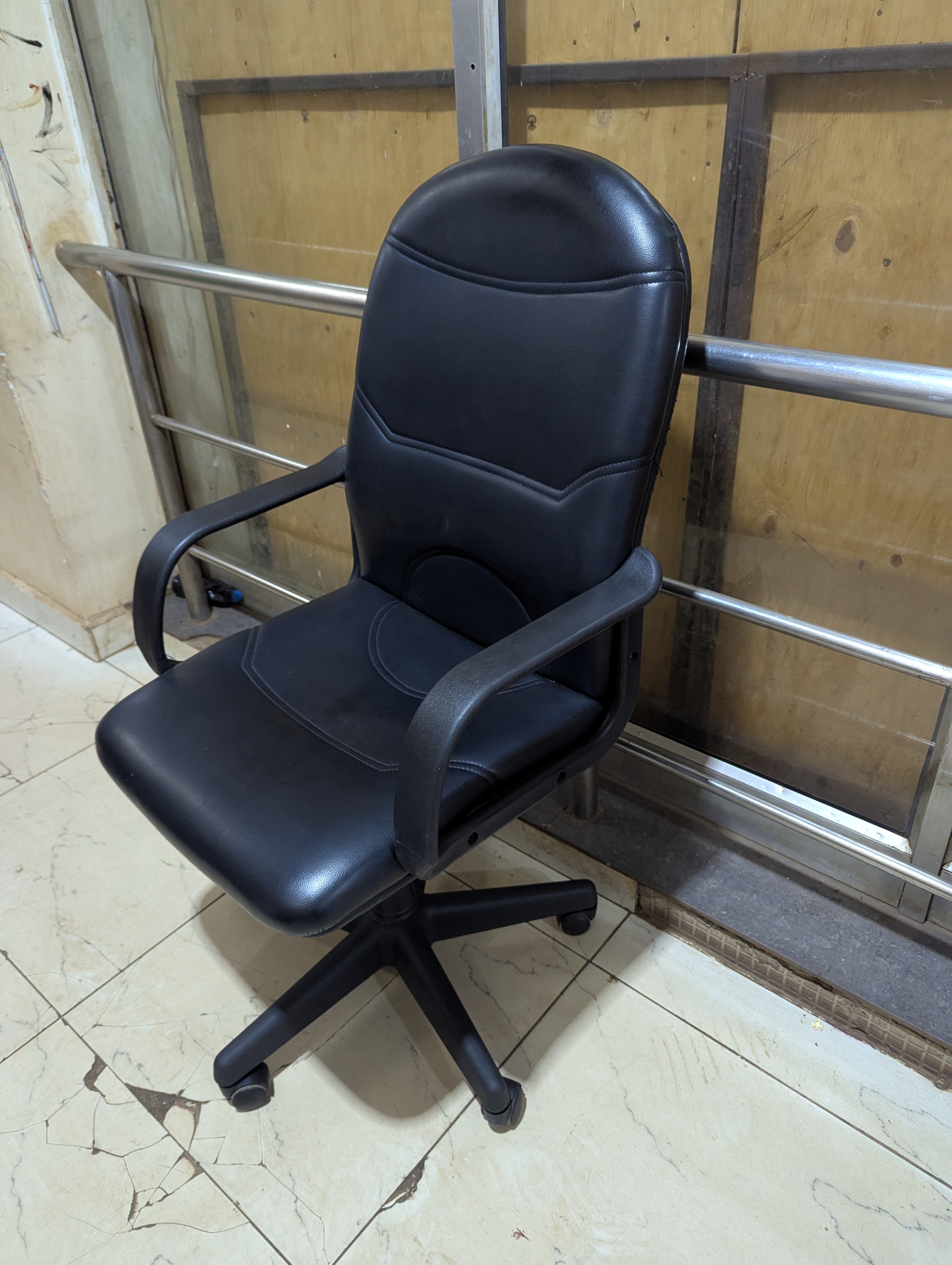 Long back office chair, leather